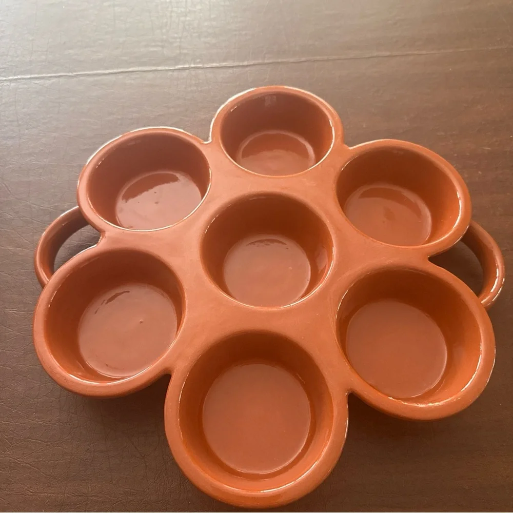Crate & Barrel Antipasto Serving Platter Tray Terra Cotta; 13”